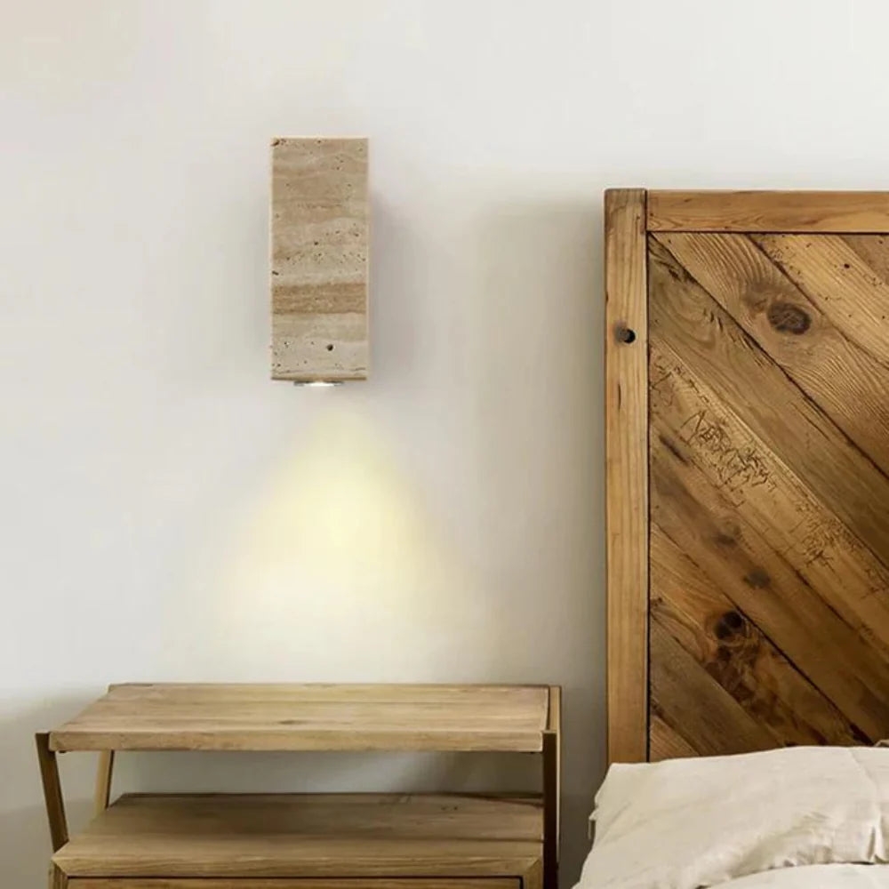 Wabi-Sabi Aura Travertine Wall Light D798