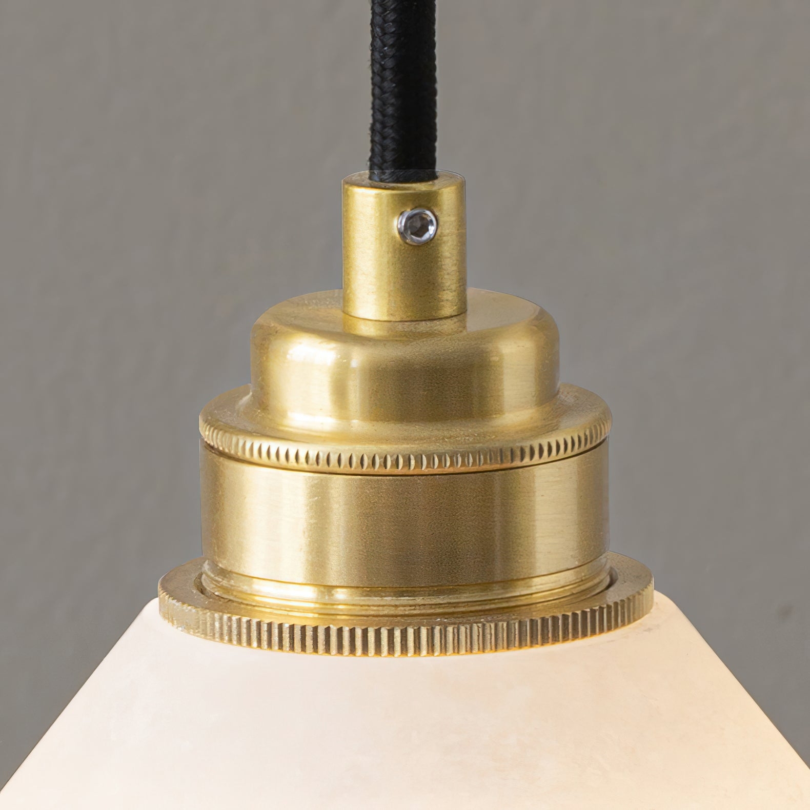 Conical Brass Alabaster Pendant Lamp D425