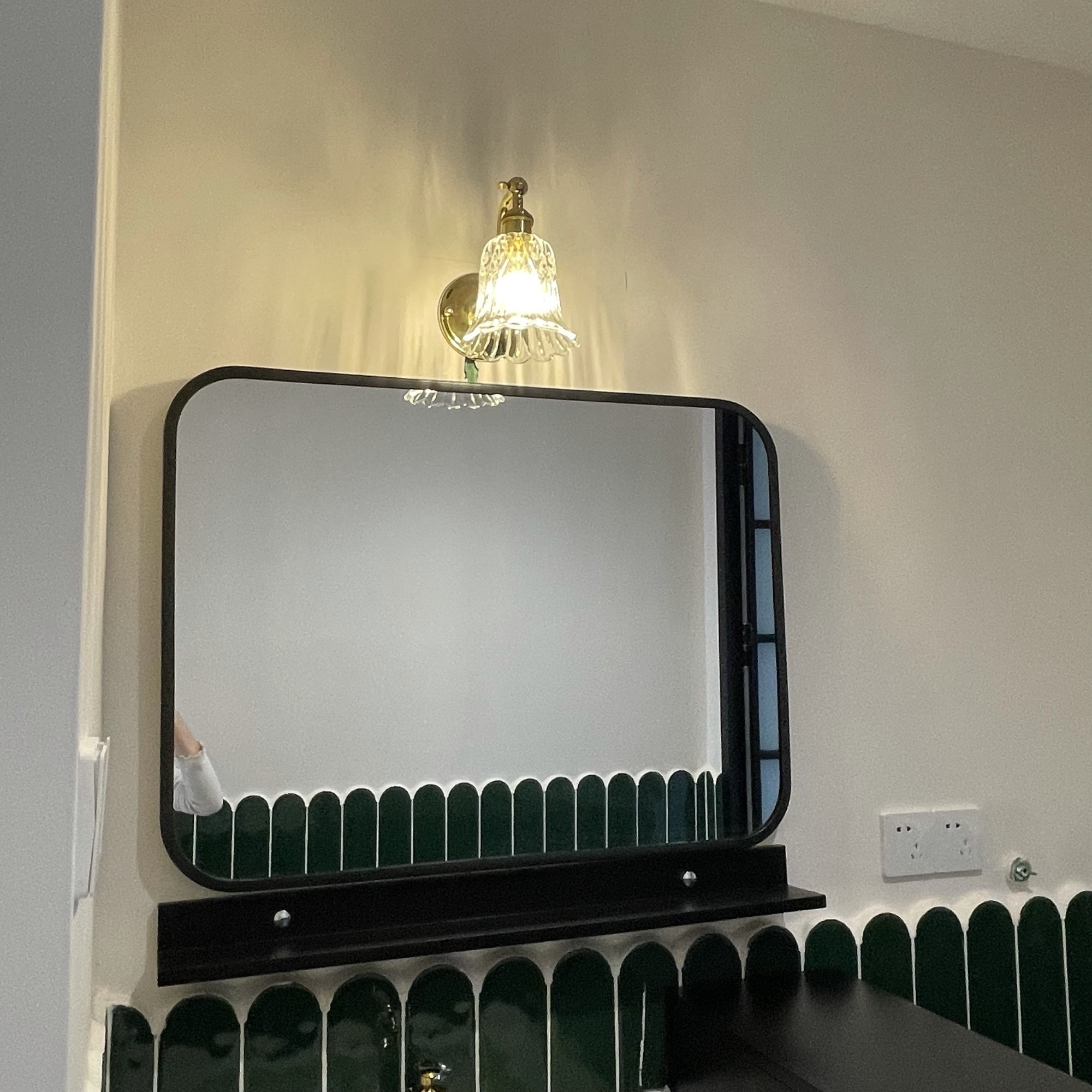 Retro Brass Glass Wall Lamp