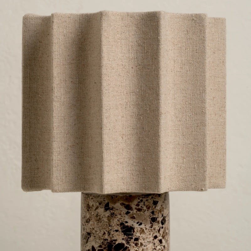 Cavilon Soft Ambient Table Lamp - Stylish Fan Shaped Shade with Marble Base K2053
