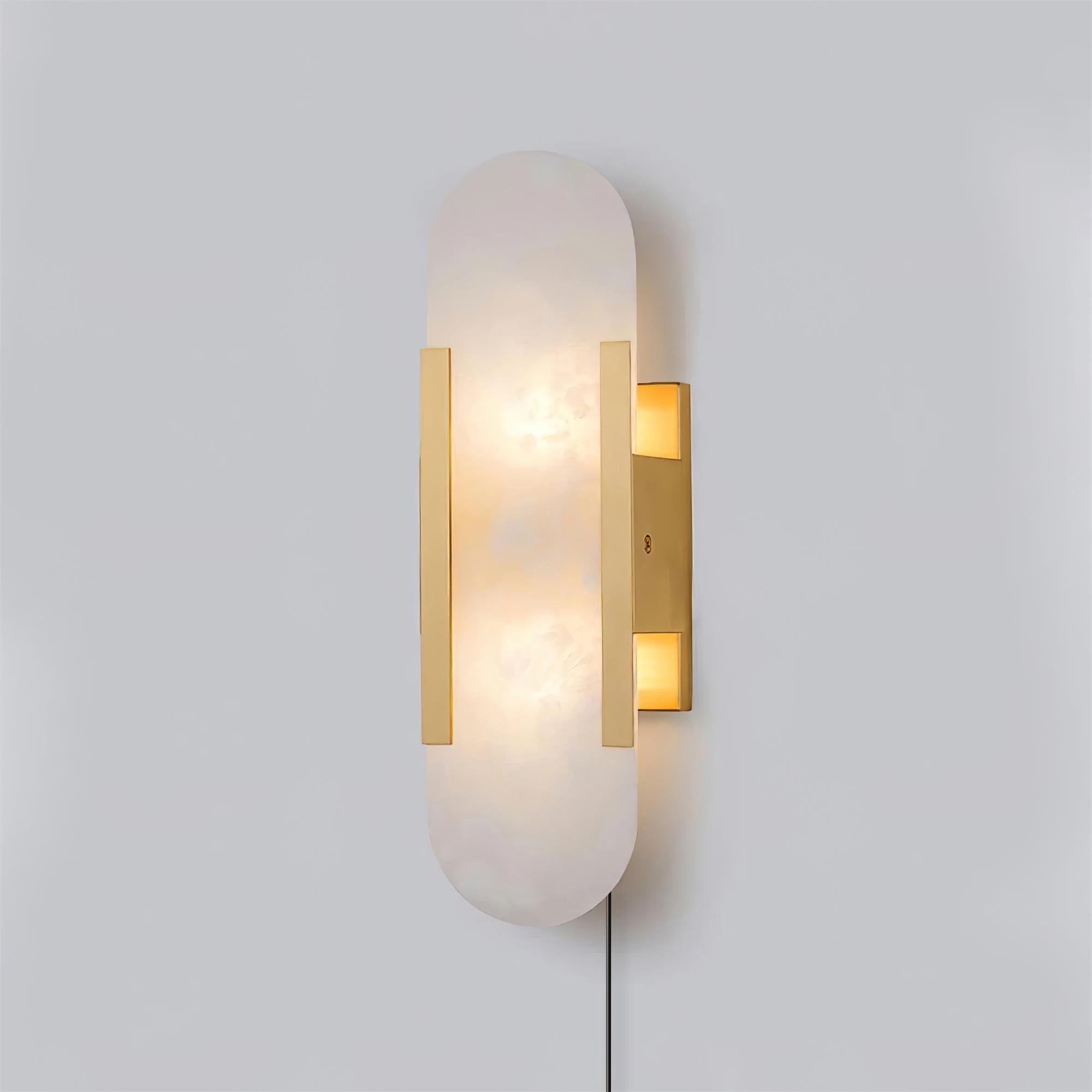 Alabaster Elongated Plug In Wall Lamp K501