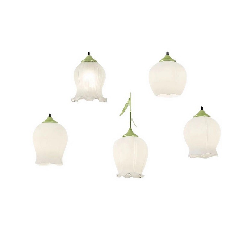 Flower Bud Milk Glass Pendant Light K14