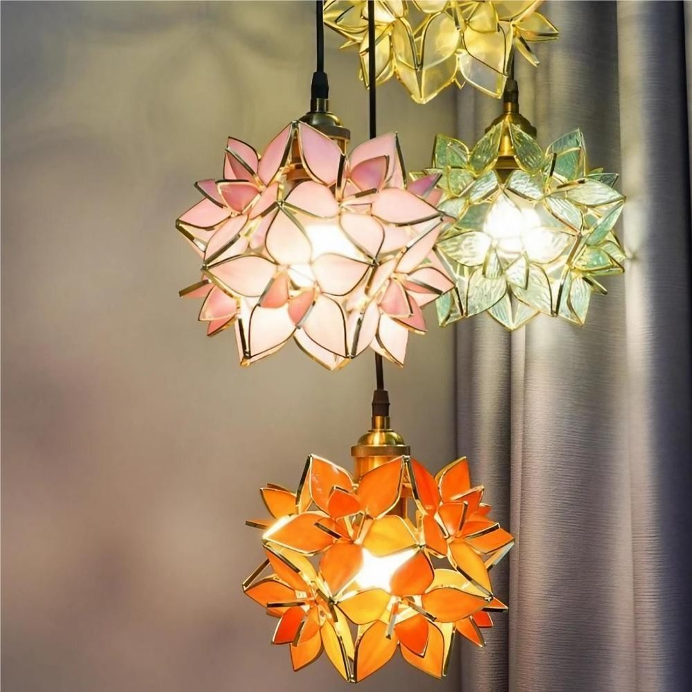 Decorative Hand Blown Flower Glass Pendant Light K29