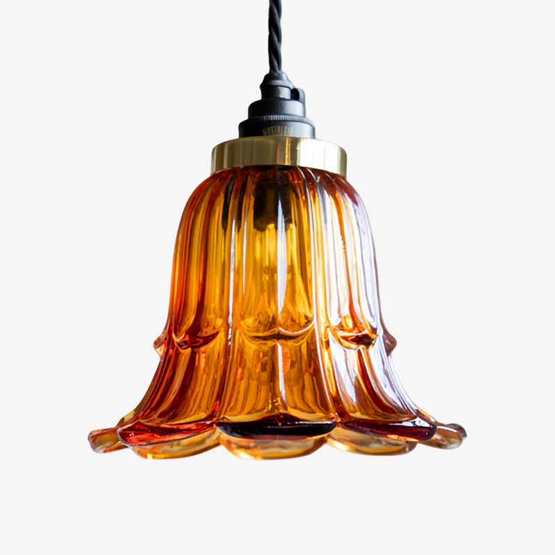 Solmira Classic Glass Pendant Light - Decorative Easy Fit Pendant Lamp for Lounge and Entryway K2322