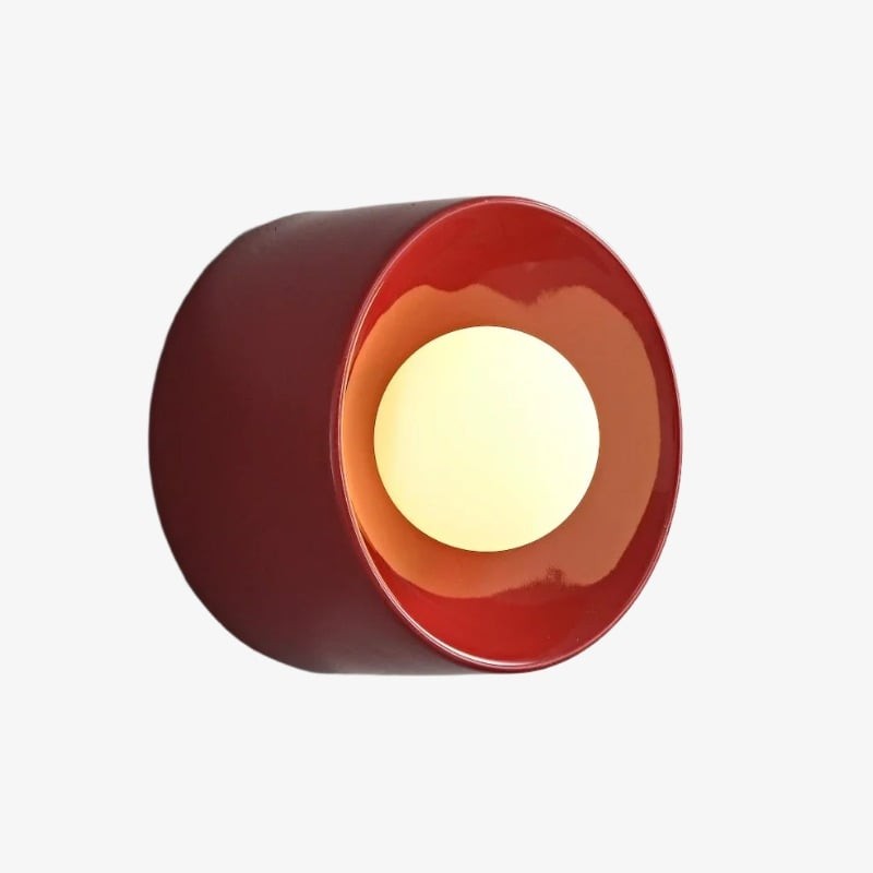 Ceranova Glazed Round Ceramic Wall Lamp - Modern Wall Lighting for Bedrooms and Hallways K2076