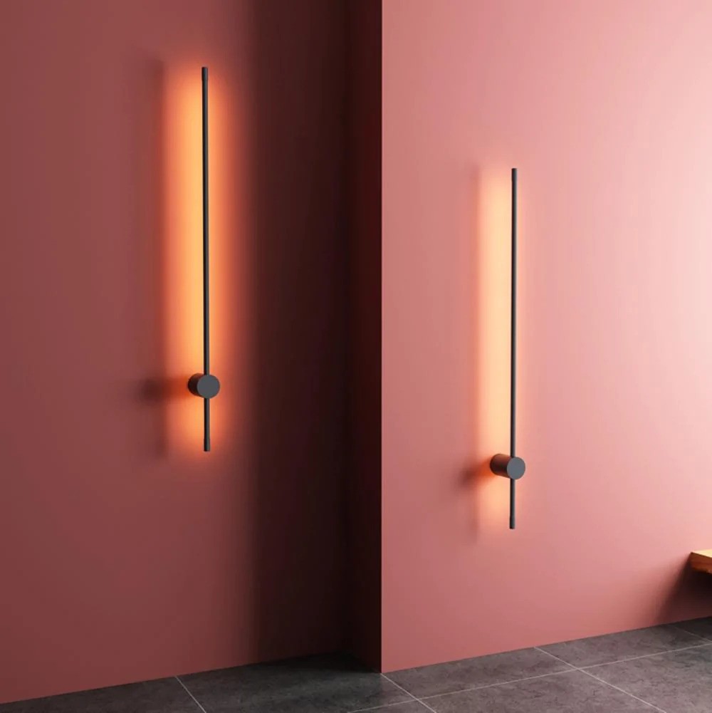 Nordic Architectural Style Linear LED Wall Lamp - Minimalist Light for Entryway or Living Room