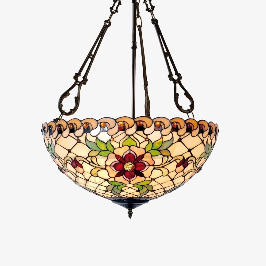 TF Dragonfly Beige Tiffany Pendant Lamp - Elegant Stained Glass Fixture K1841
