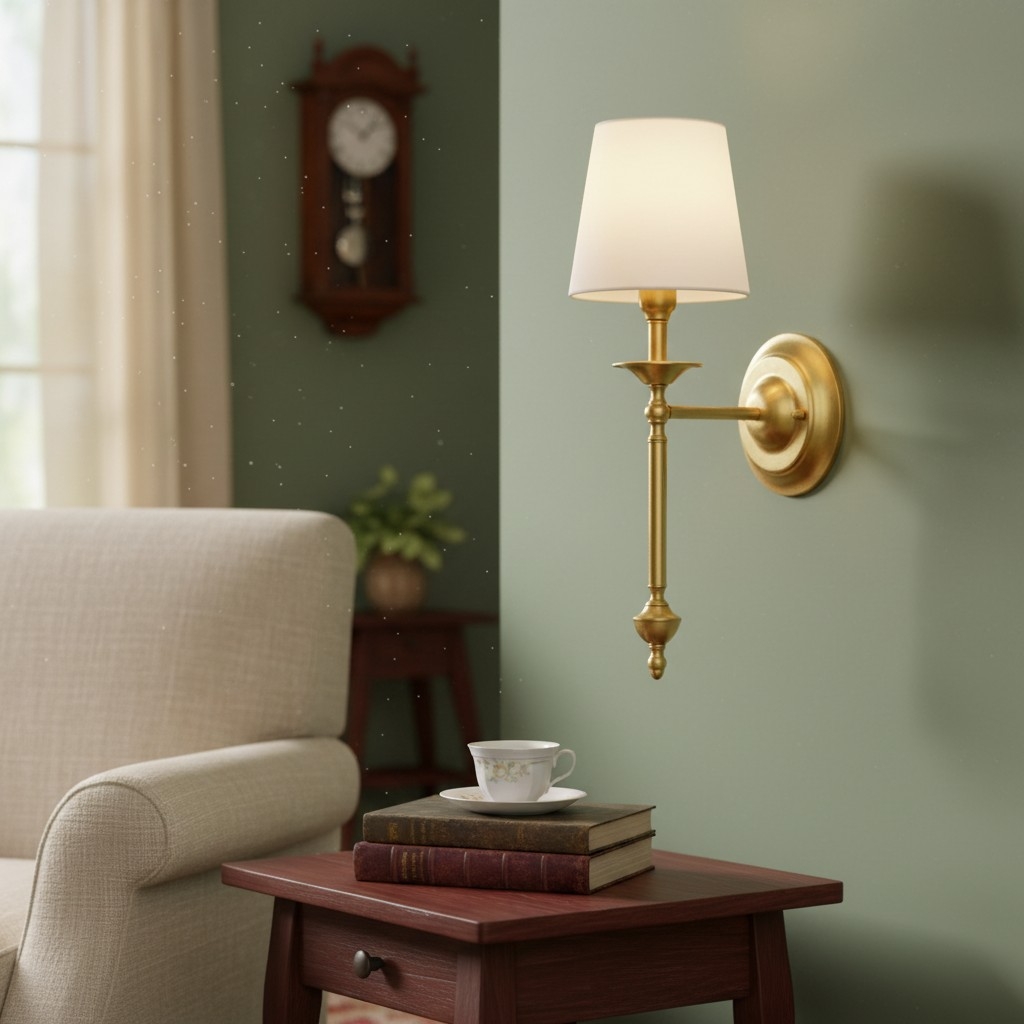Arcuma Fabric Wall Sconce - Modern Copper Wall Light for Hallway K2353
