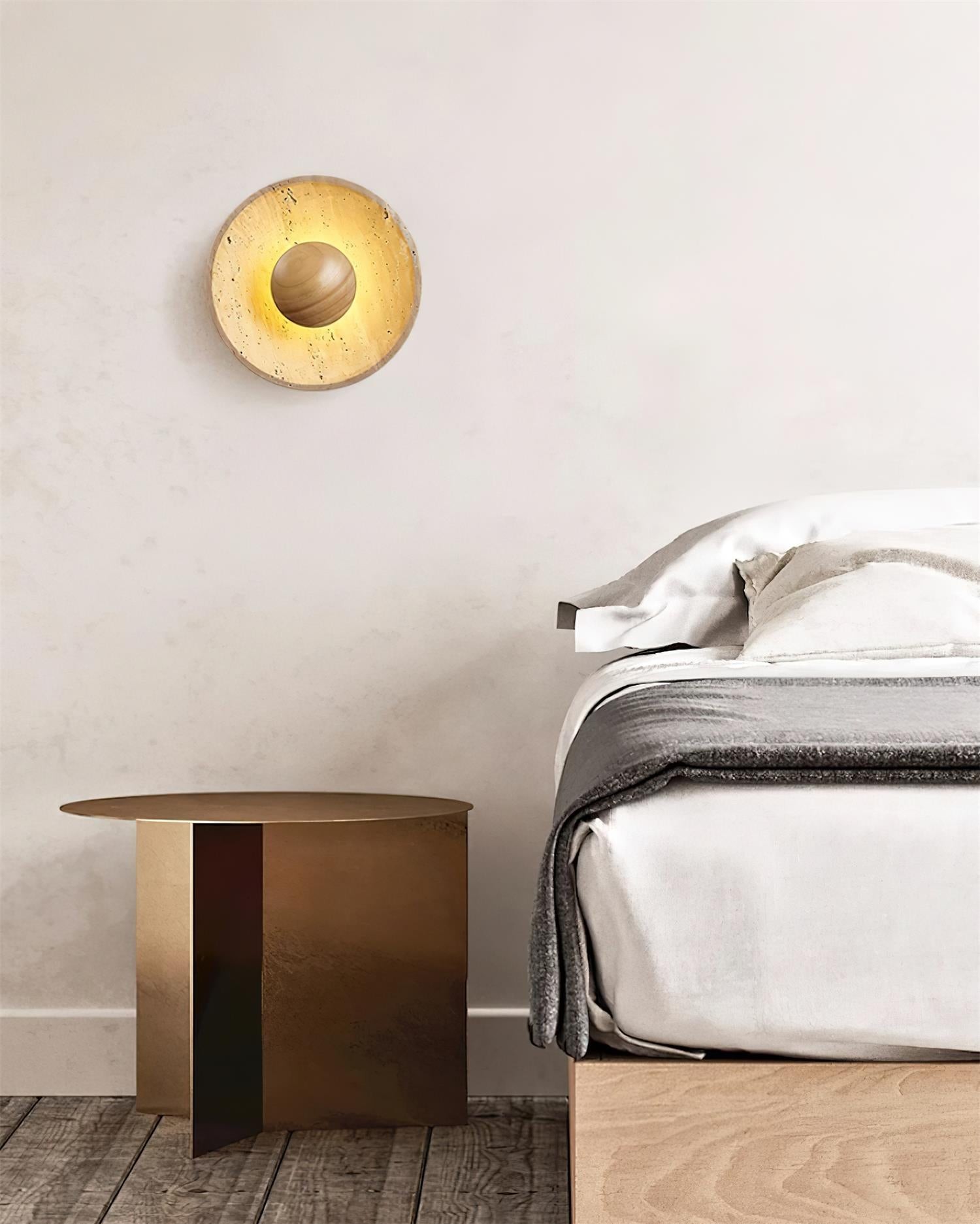 Cream Style Wooden Sphere Wall Lamp K436