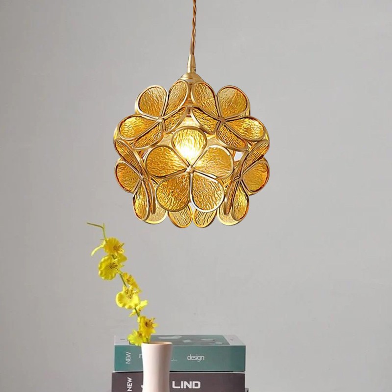 Flower Petal Glass Pendant Light