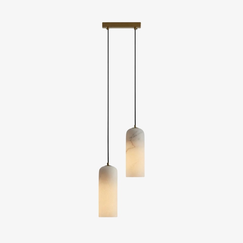 Alabresca Mid Century Alabaster Pendant Light - Multi Heads Hanging Lamp for Kitchen Island K2317