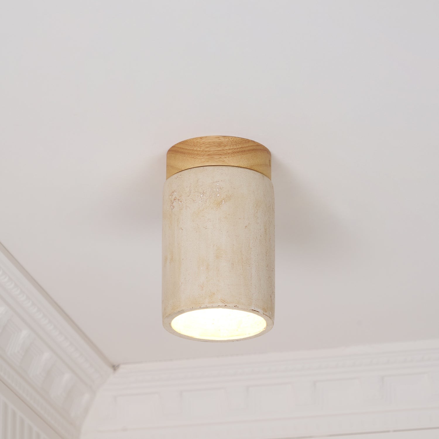 Marble Travertine Column Ceiling Lamp K688