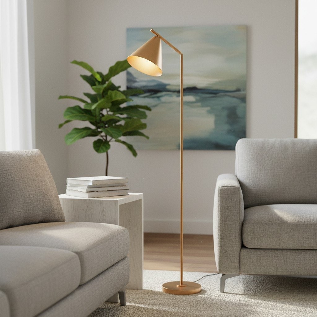 Oricone Modern Floor Task Lamp with Adjustable Arm - Cape Style Reading Light K1969