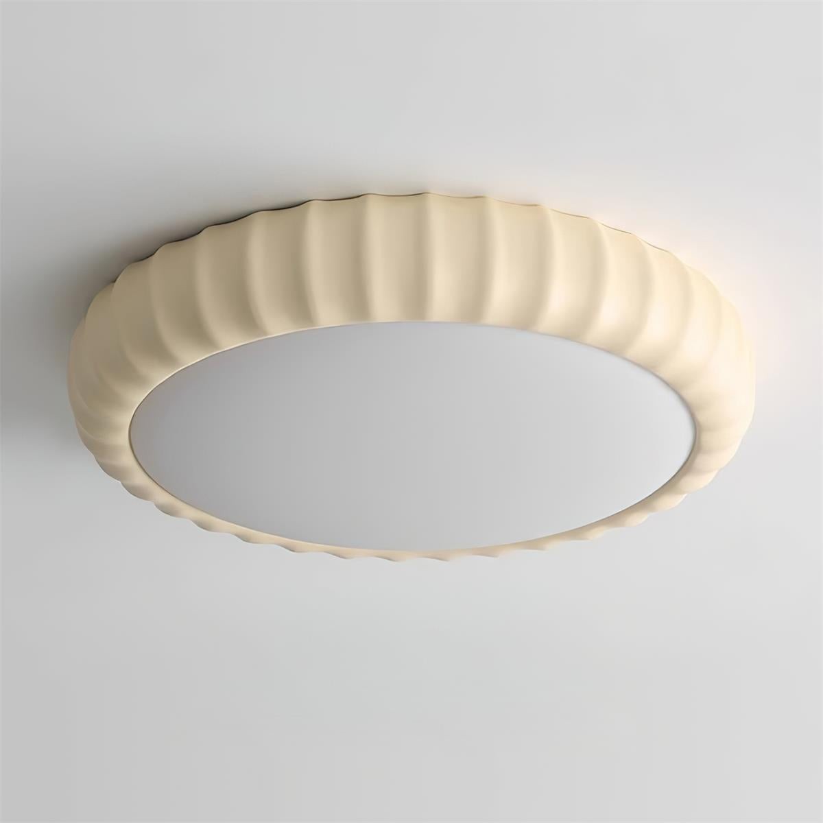 Simple Cream Style Wave Round Ceiling Light K446