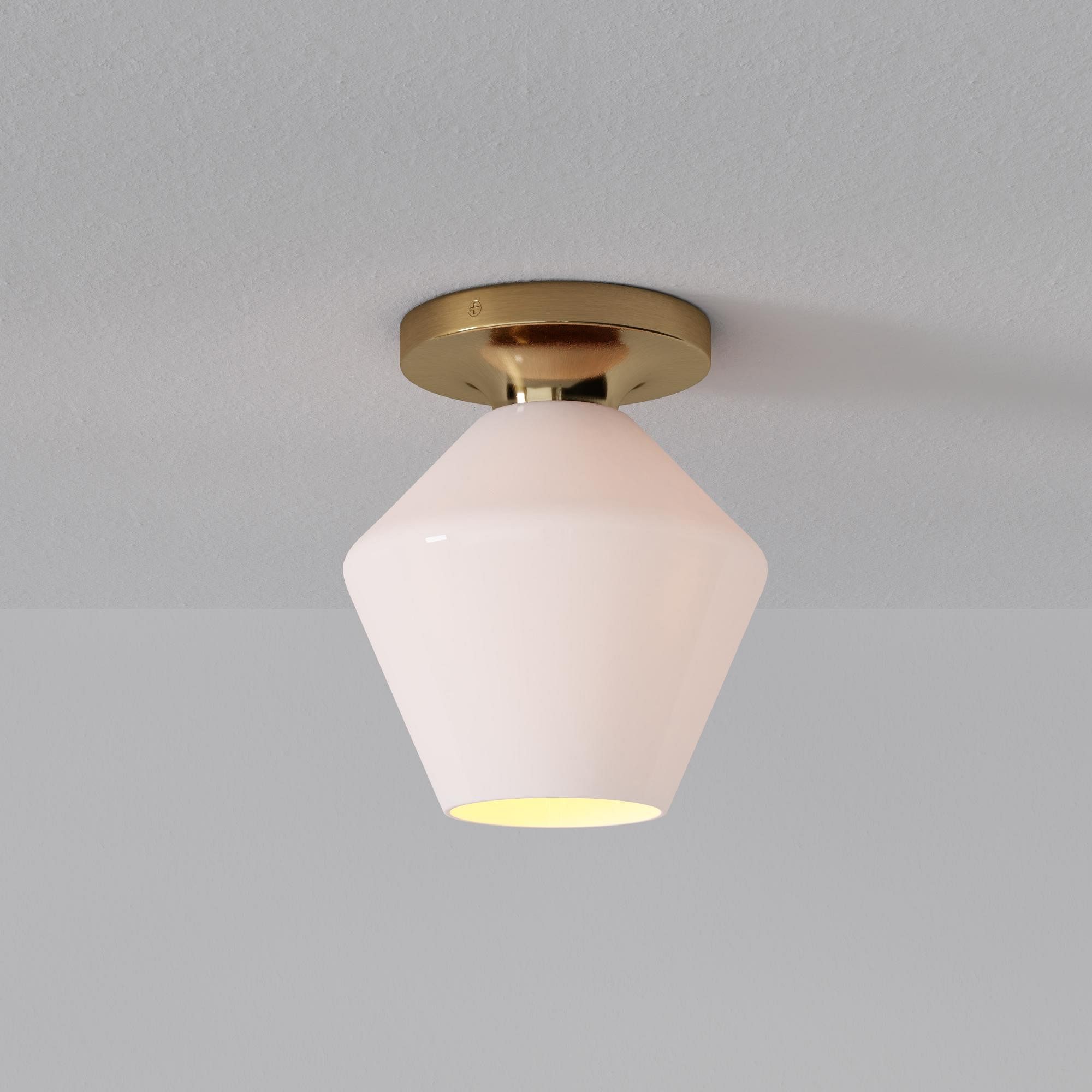 Merin Sleek Glass Ceiling Lamp - Geometric Flushmount Lamp for Dining Room K1223