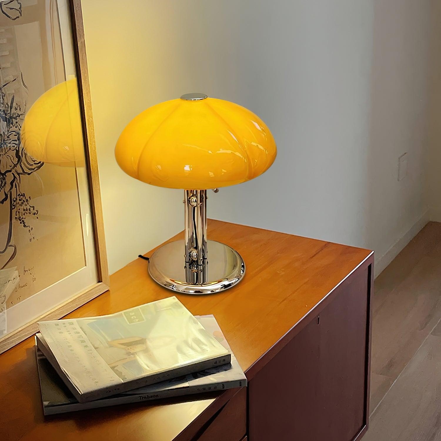 High-Grade Bedroom Bedside Mushroom Glass Table Lamp K302