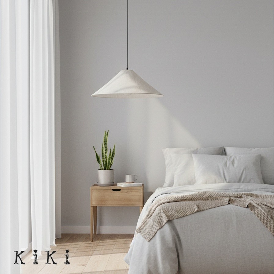 Zalen Soft Pleated Fabric Pendant Lamp - Modern Classic Bedroom Lighting K1681