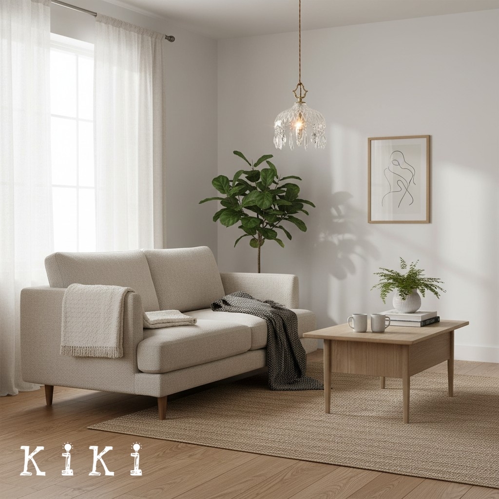 Norivo Modern Glass Pendant Light - Elegant Bowl Shade Pendant LIght for Living Room K2260
