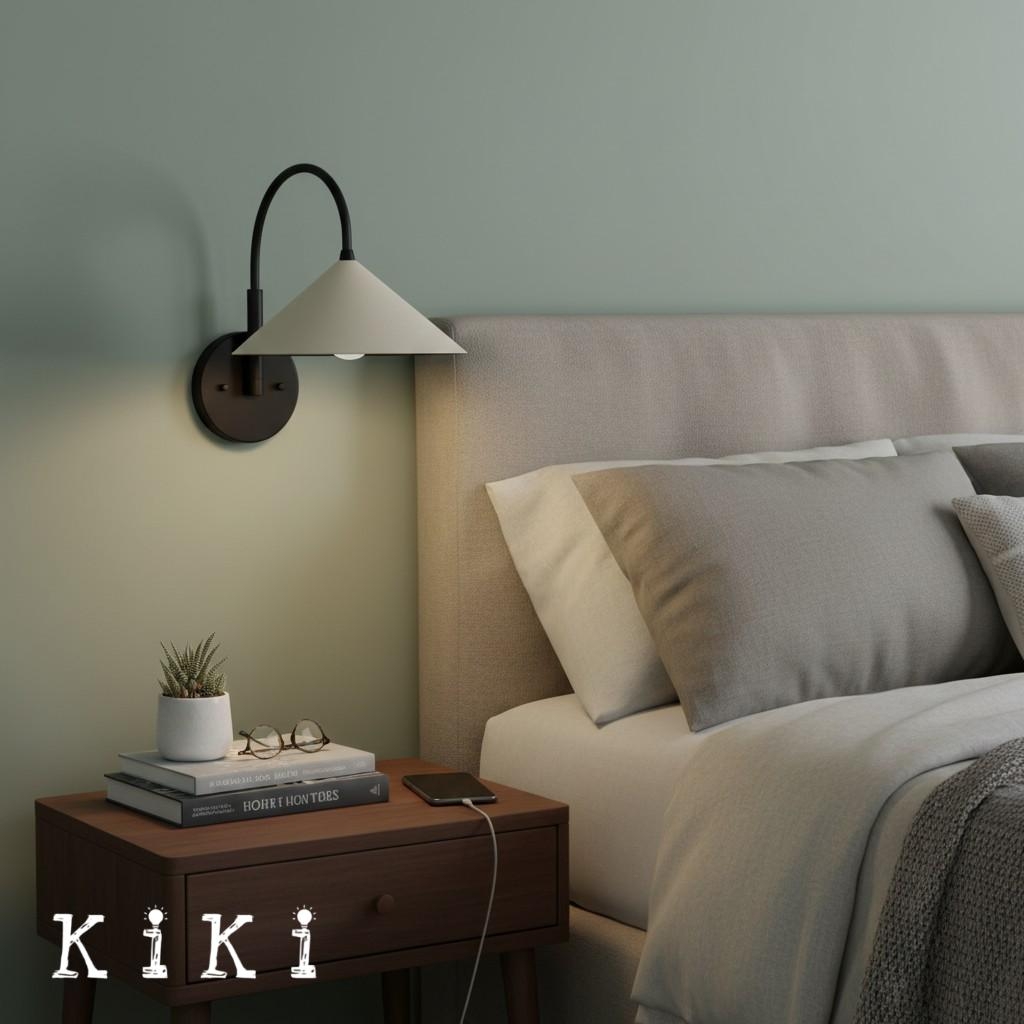 Curva Curved Metal Wall Sconce - Elegant Vintage Wall Lamp for Bedroom K1532