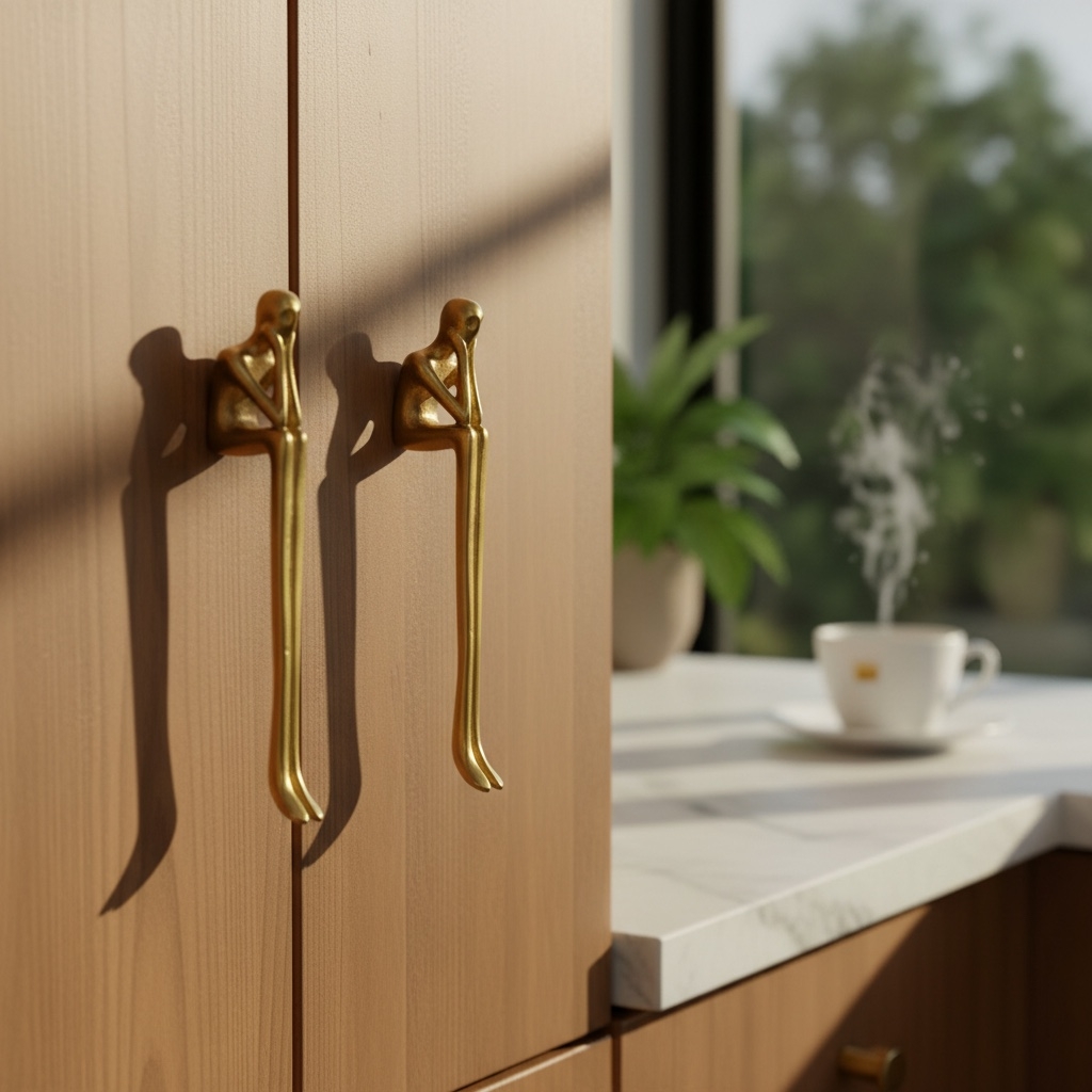 Verlitho Retro Cabinet Handle - Nordic Furniture Pull For Wardrobes and Drawers K2365
