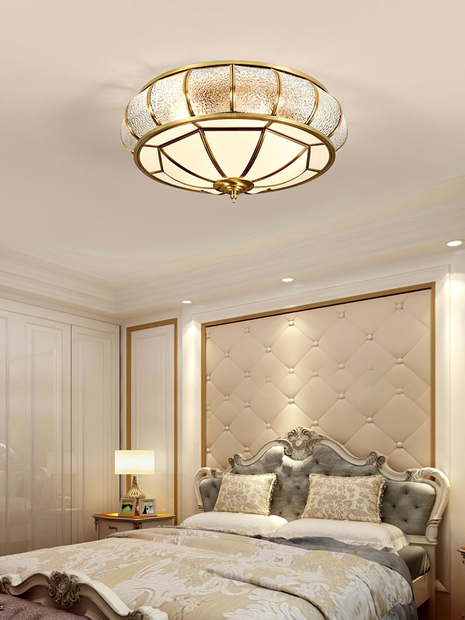 Round Textured Glass Ceiling Light K650