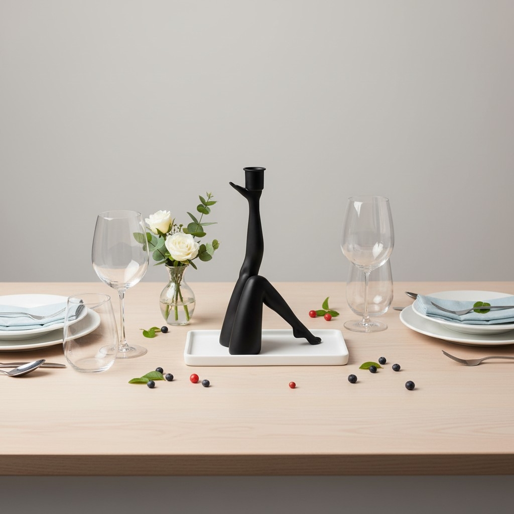 Kickra Sexy Legs Candle Holder - Modern Metal Base for Dining Table and Home Decor K2221