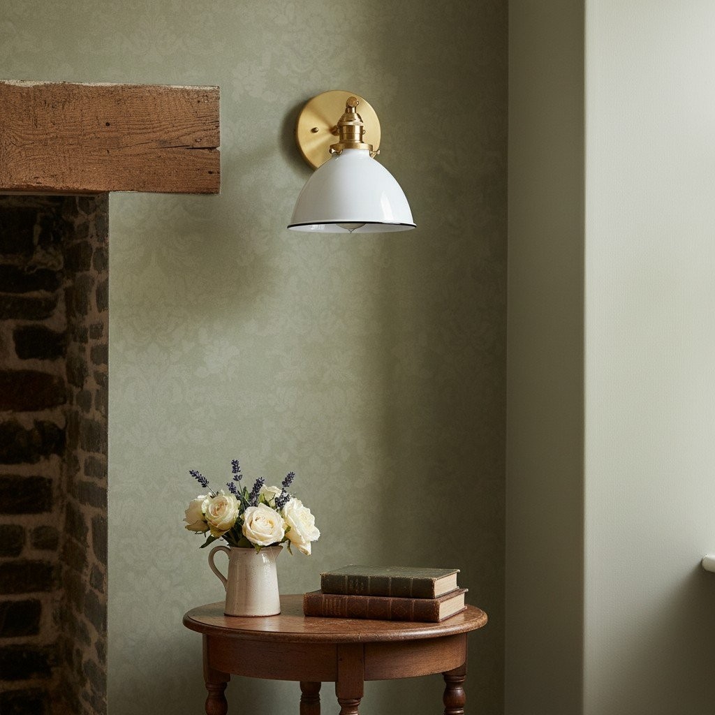 Conique Metal Wall Sconce - White Metal Shade - Industrial Modern Lighting K1446