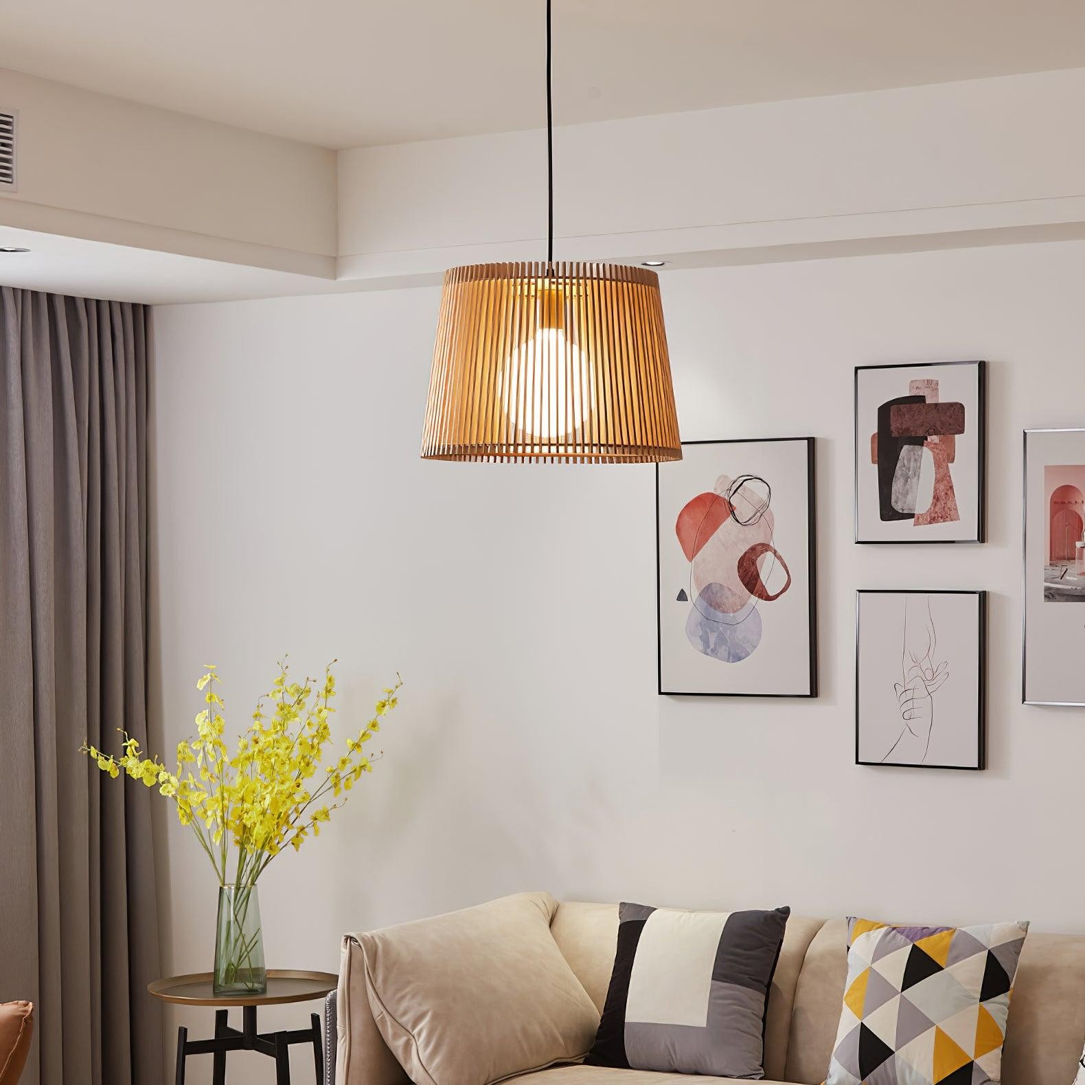 Wooden Log Color Cage Pendant Light K654