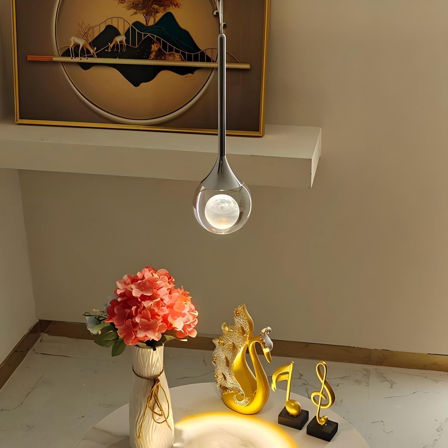 Moon Clear Glass Ball Pendant Light K787