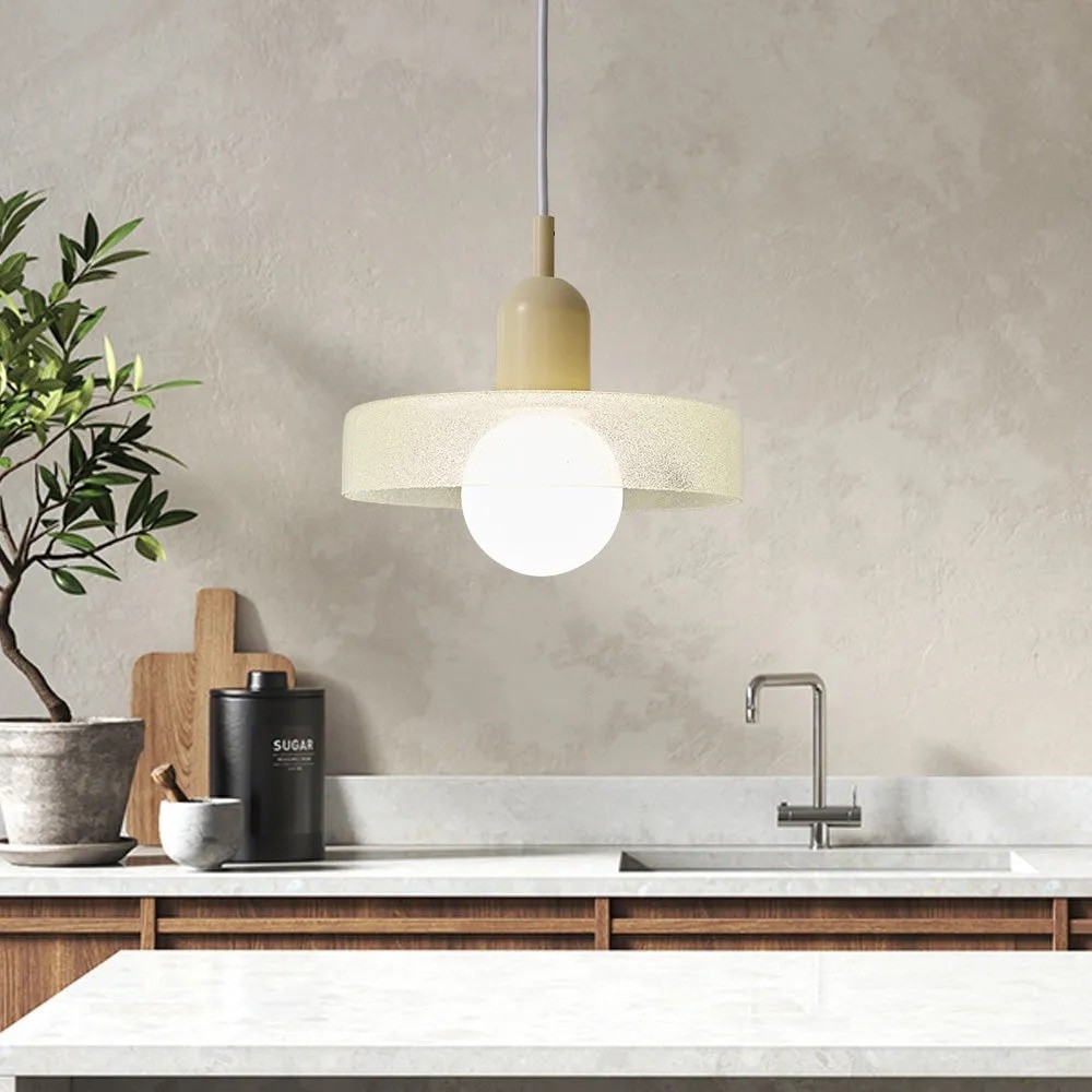Nordic Crystal Glass Disc Orb Pendant Light For Kitchen Island K930