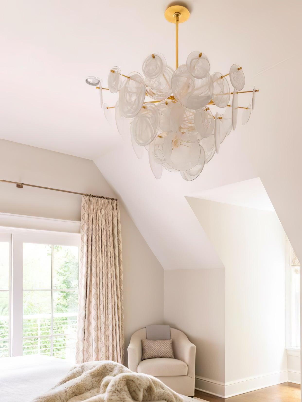 Brass Discs Cascading Chandelier K273