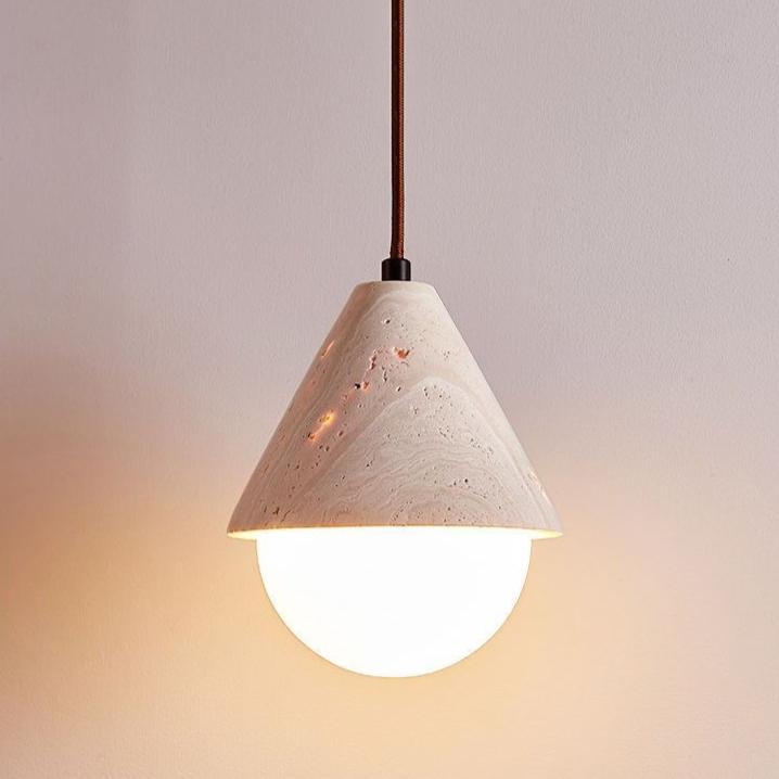 Yellow Travertine Cream Pendant Light D896