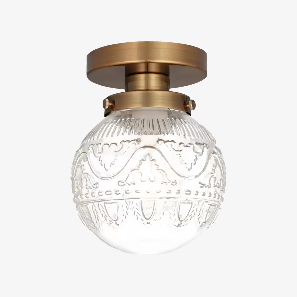 Naveliro Globe Glass Ceiling Light - Modern Embossed Glass Ceiling Lamp for Living Room K2231