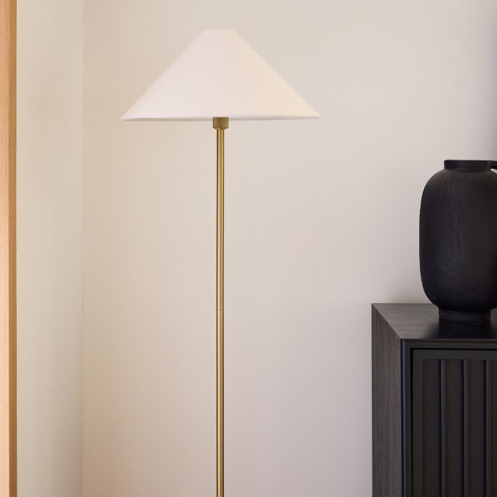 Diora Table & Floor Lamp - Linen Shade Modern Linear Style Sophisticated Accent K1168