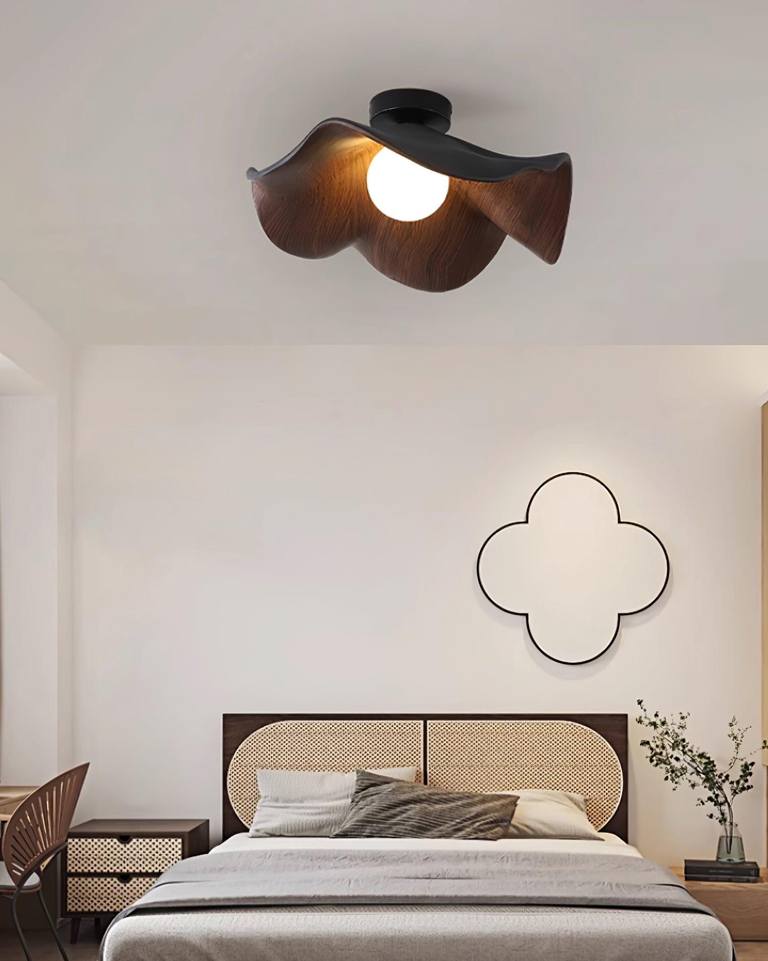 New Modern Simple Walnut Grain Ceiling Light K300