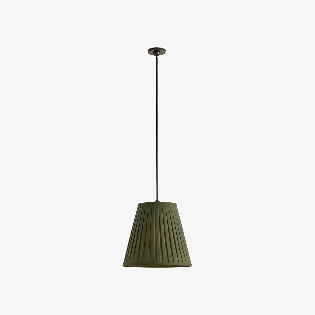 Luvora Refined Fabric Pendant Light – Pleated Textile Shade with Iron Base K1303
