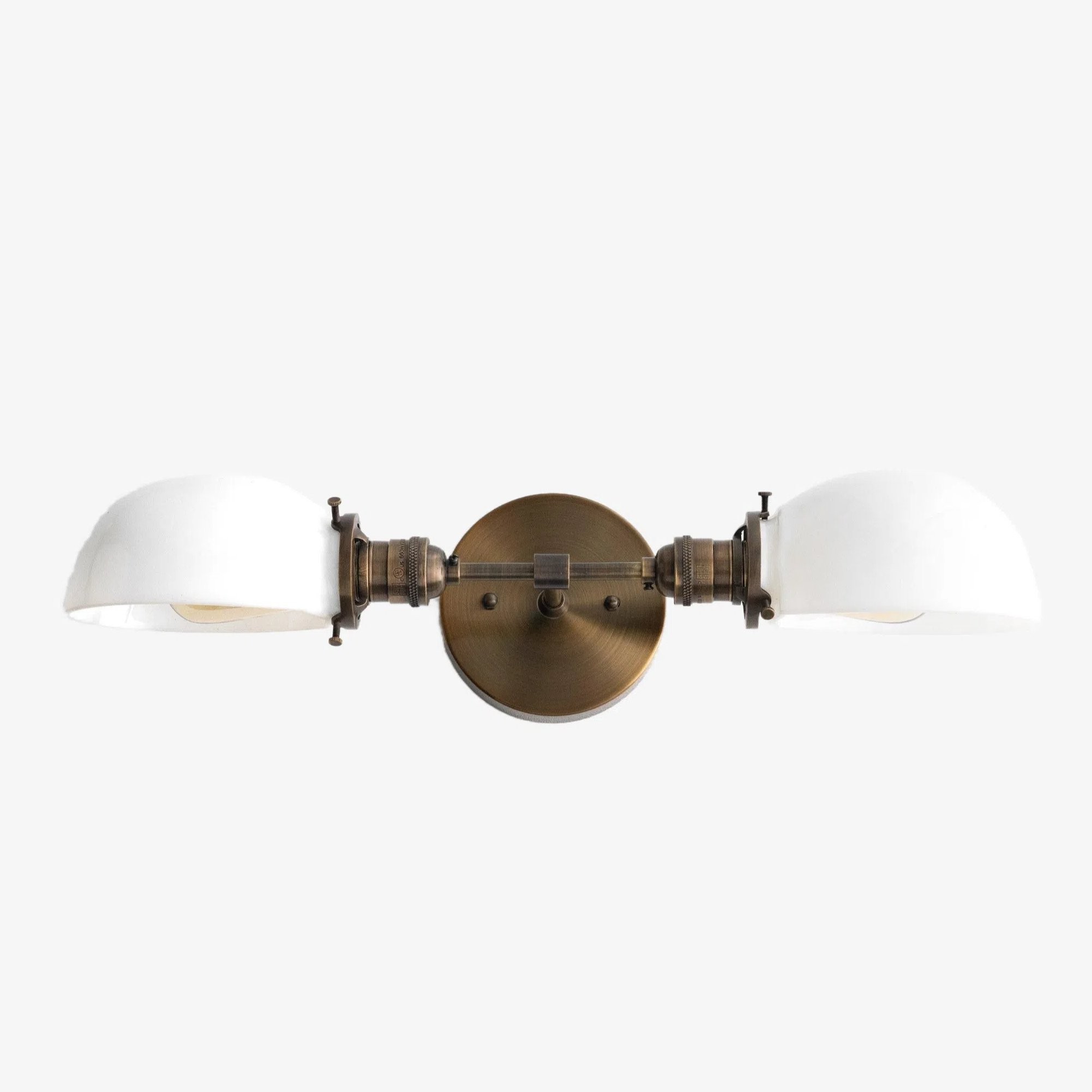 Ornato Luxe Mid-Century Vanity Light - Brass Bathroom Fixture with Opal Glass K1474