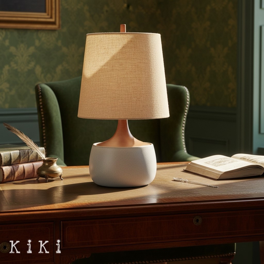 Avero Organic Textured Table Lamp - Decorative Clay Table Light for Interior Spaces K2062