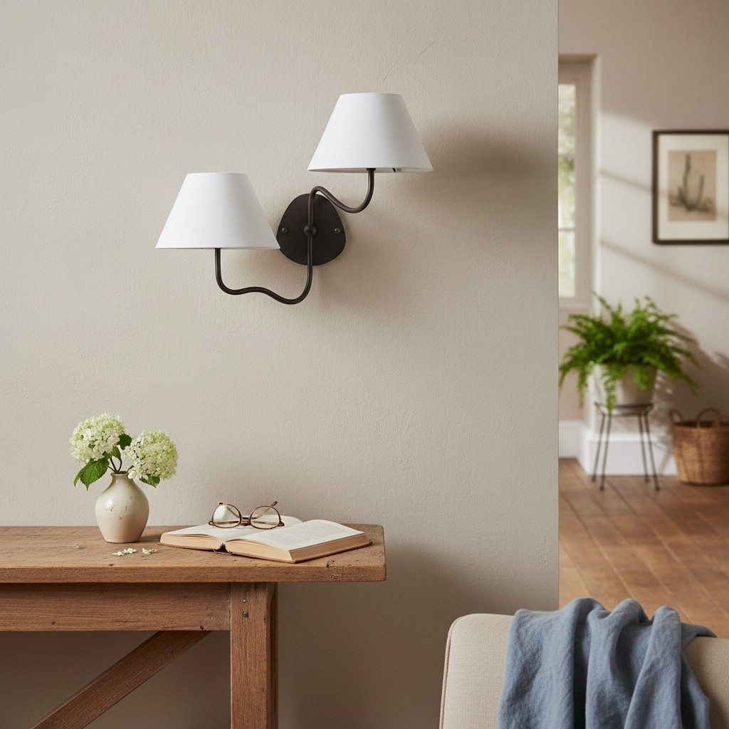 Kulo Elegant Fabric Wall Lamp – Graceful Wave Design for Entry or Bedroom K1575