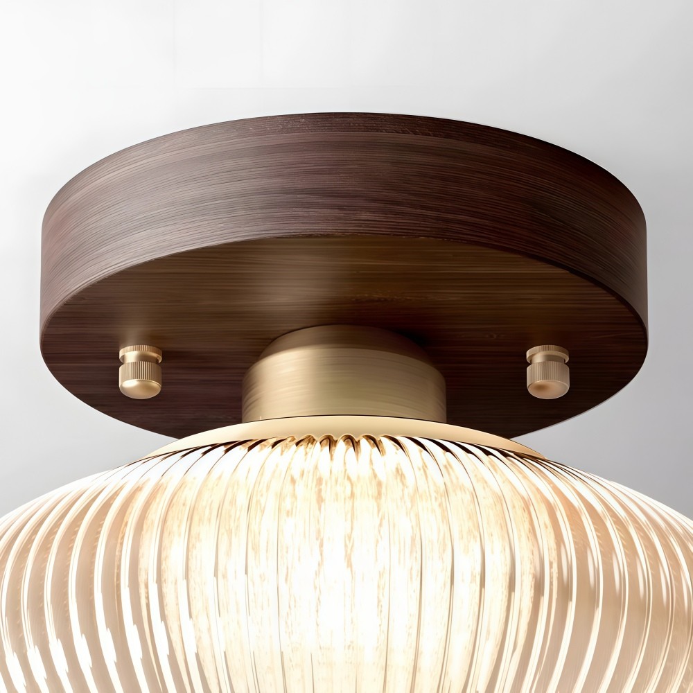 Soliro Contemporary Glass Dome Ceiling Light - Sleek Flush Mount Lamp for Hallway K2238