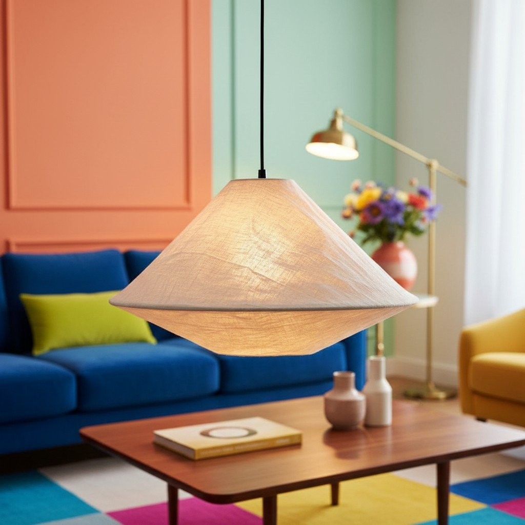 Zalen Organic Woven Shade Pendant Lamp For Entryway and Living Space K1686