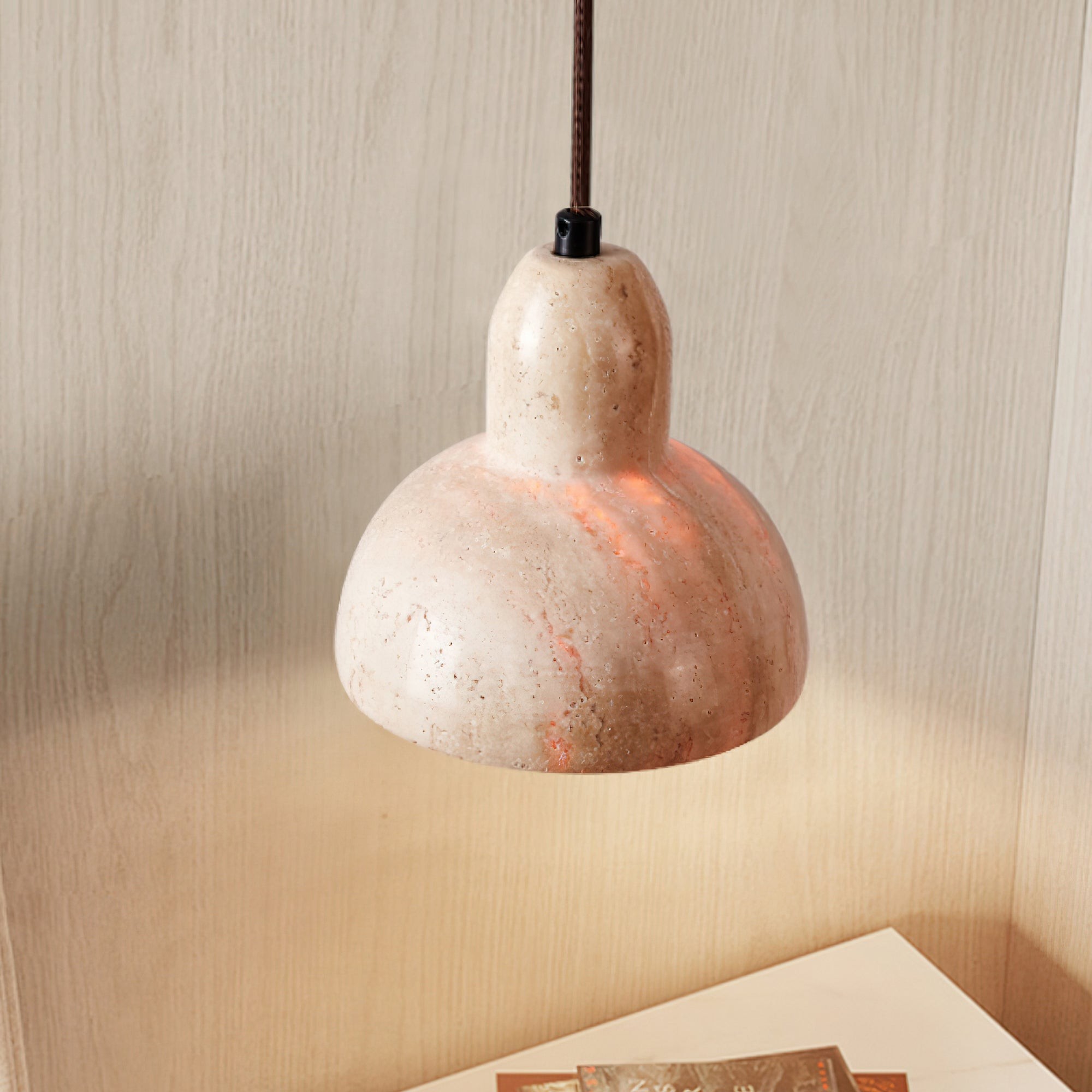 Wabi-Sabi Style Creative Travertine Pendant Light K690