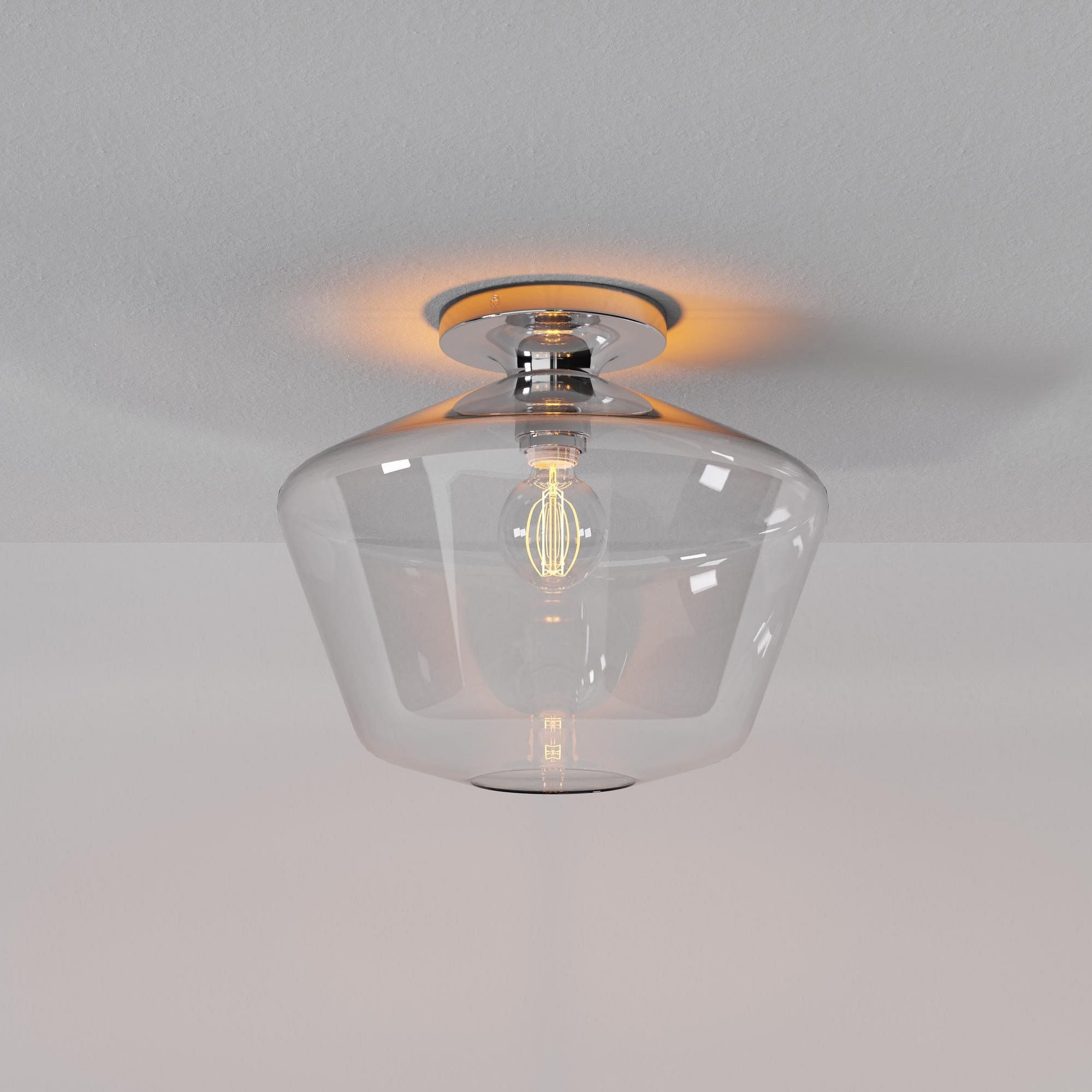 Merin Sleek Glass Ceiling Lamp - Geometric Flushmount Lamp for Dining Room K1223