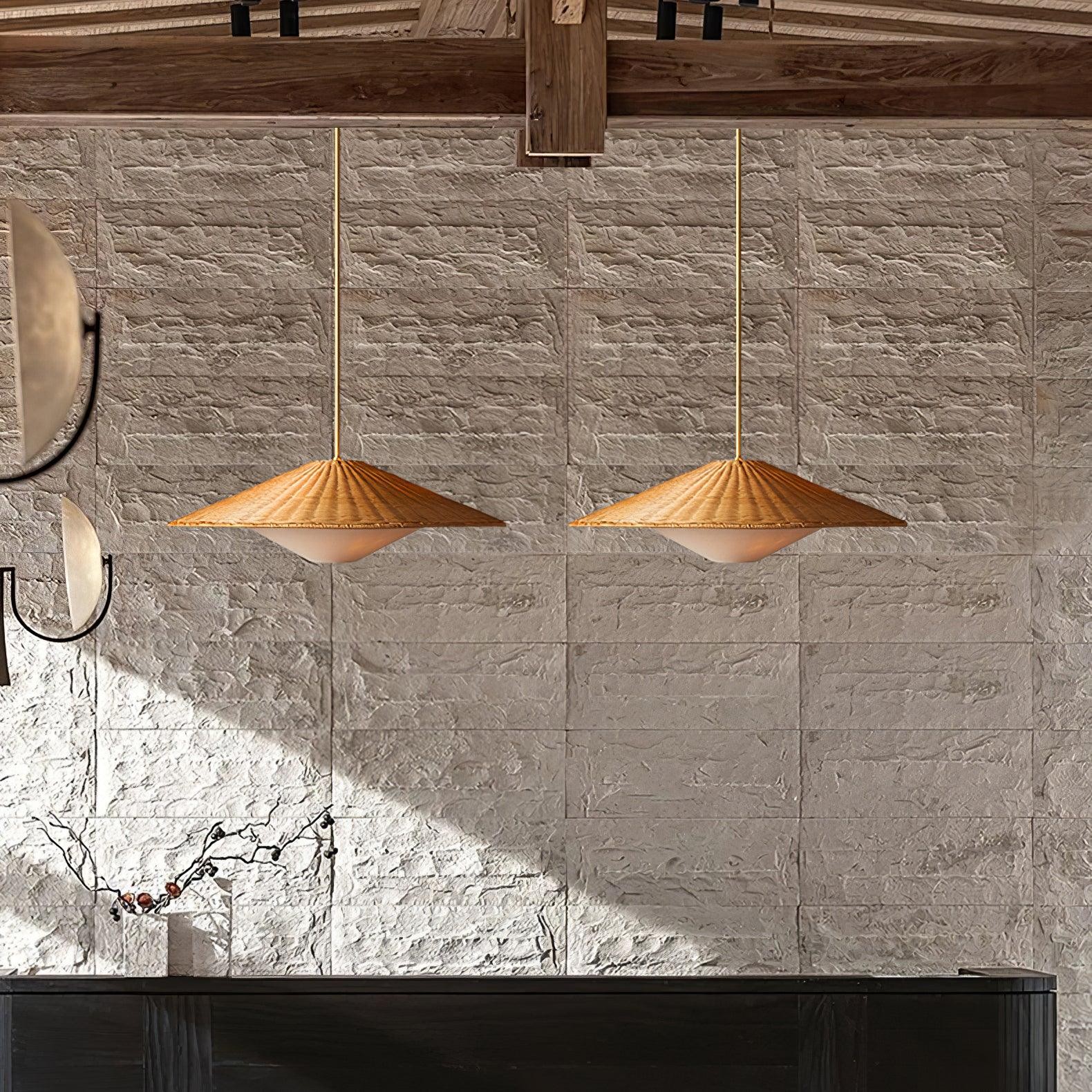 Rattan Hat Pendant Light Suitable For Living Room K612