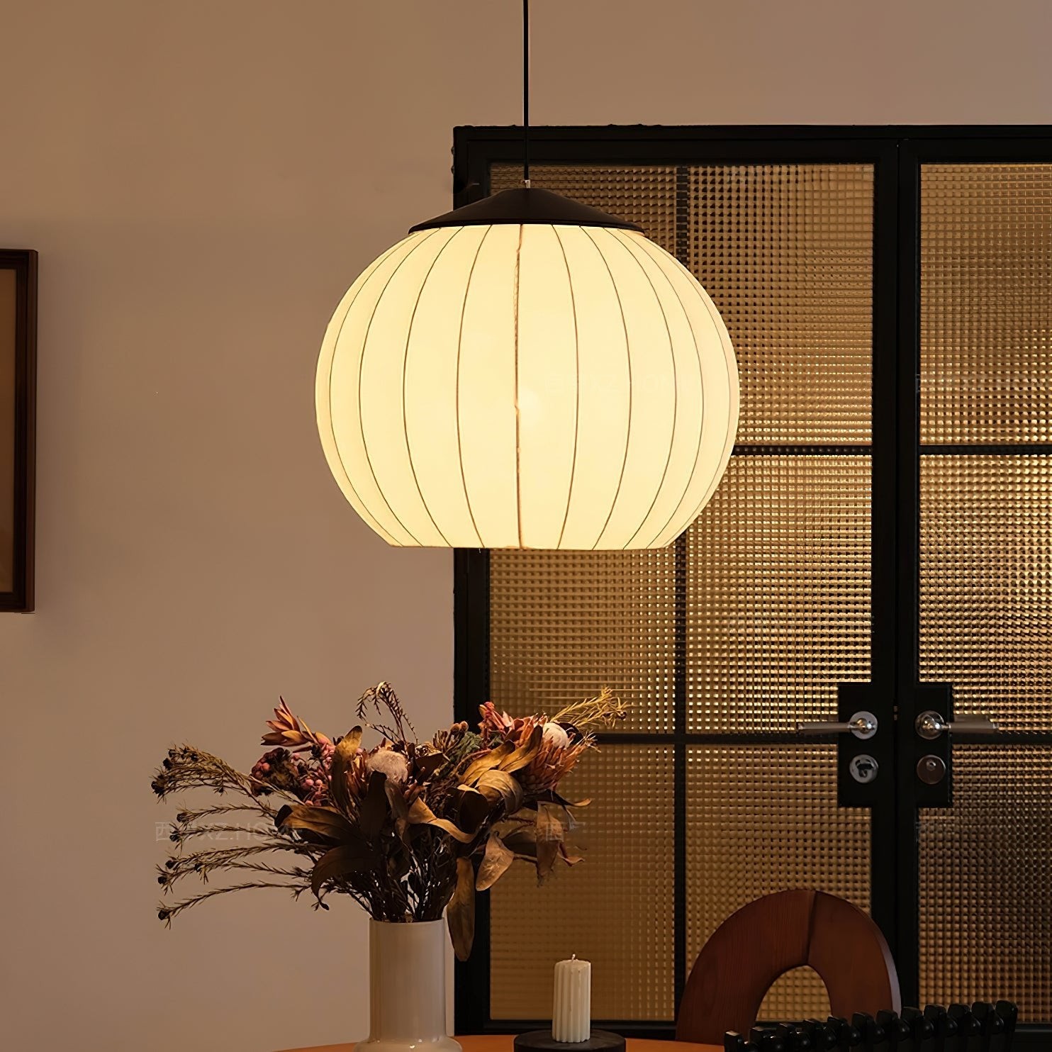 Japanese Style Fabric Lantern Pendant Lamp K423