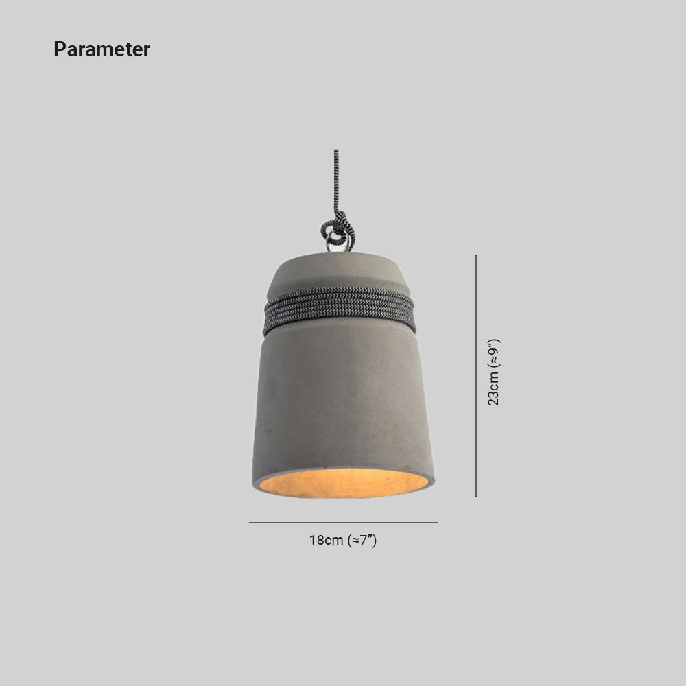 Nordic Cement Hemp Rope Pendant Lamp K888