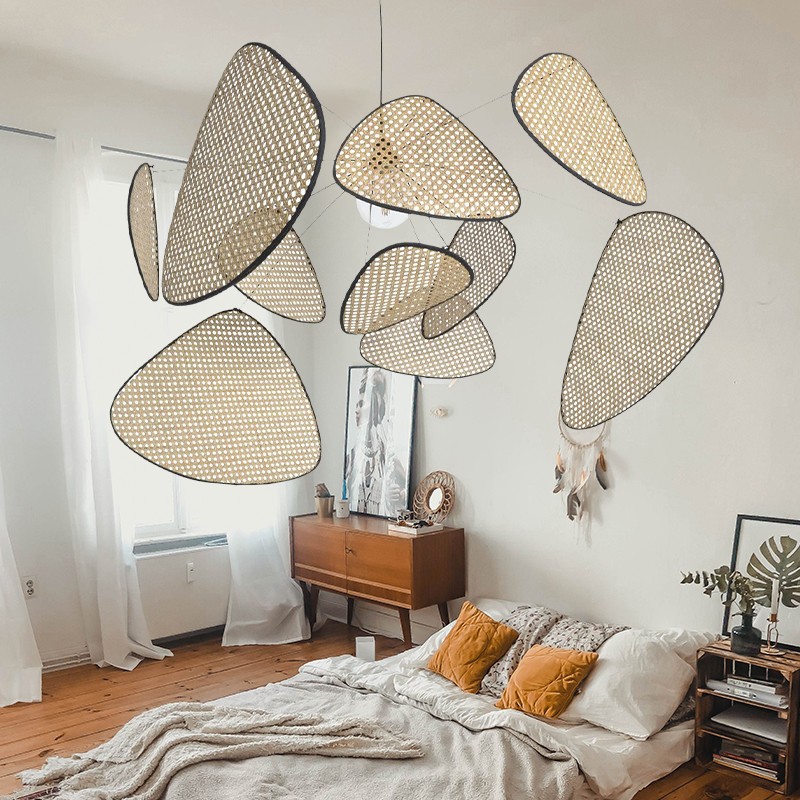 Screen Cannage Pendant Light - Boho Chic Wall Light for Dining Room