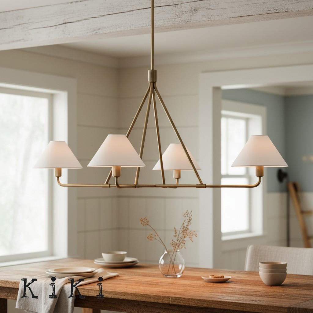 Diora Sculptural Chandelier with Fabric Shades – Modern Design for Dining & Living Spaces K1308