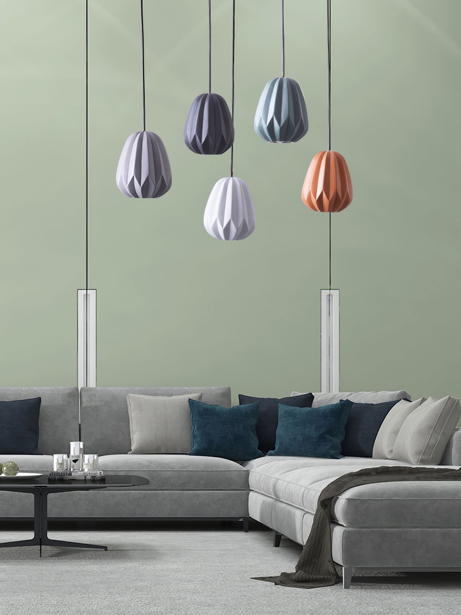 Papaya Resin Pendant Lamp K1064