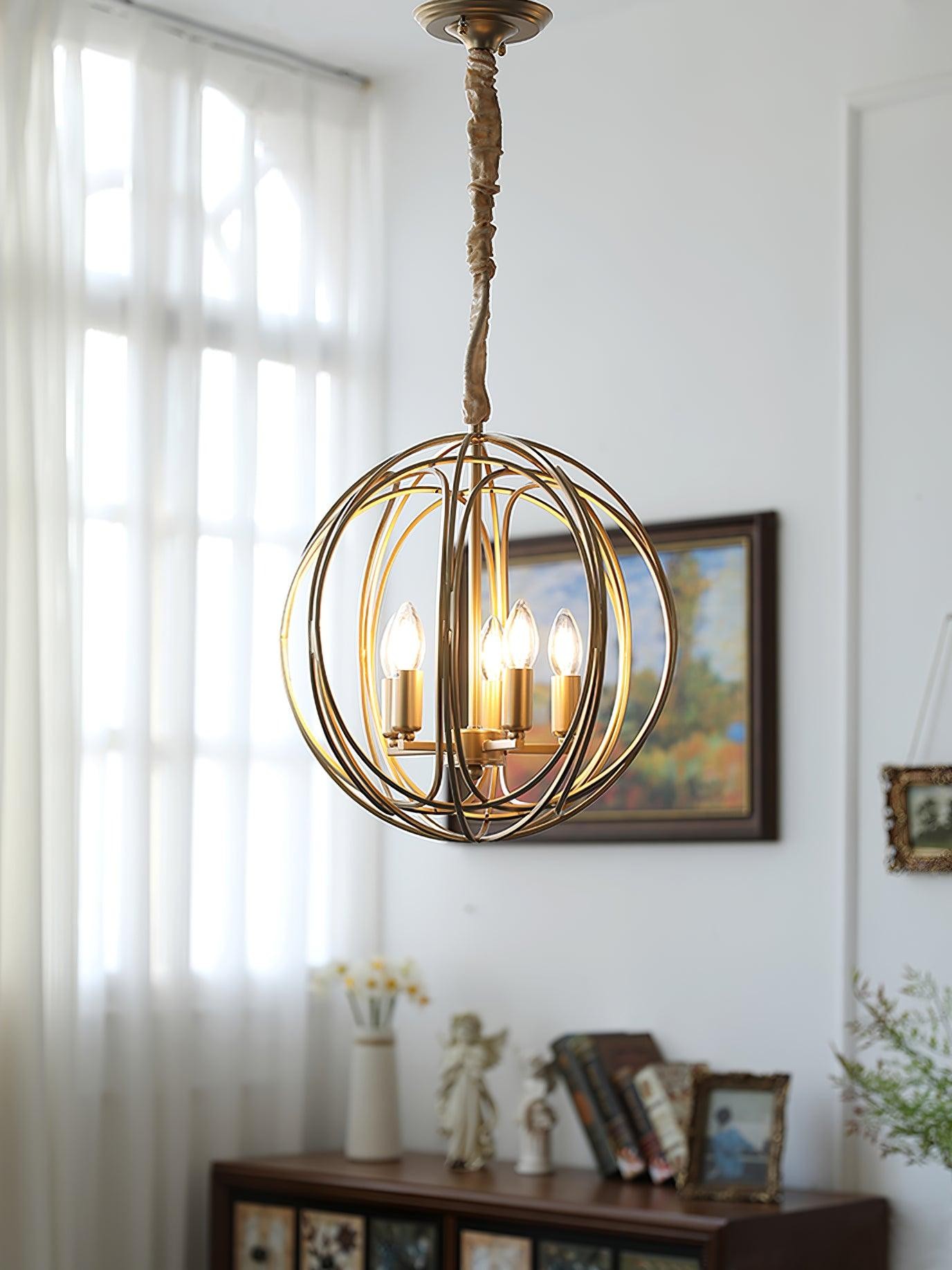 Hollow Metal Line Retro Pendant Light K554